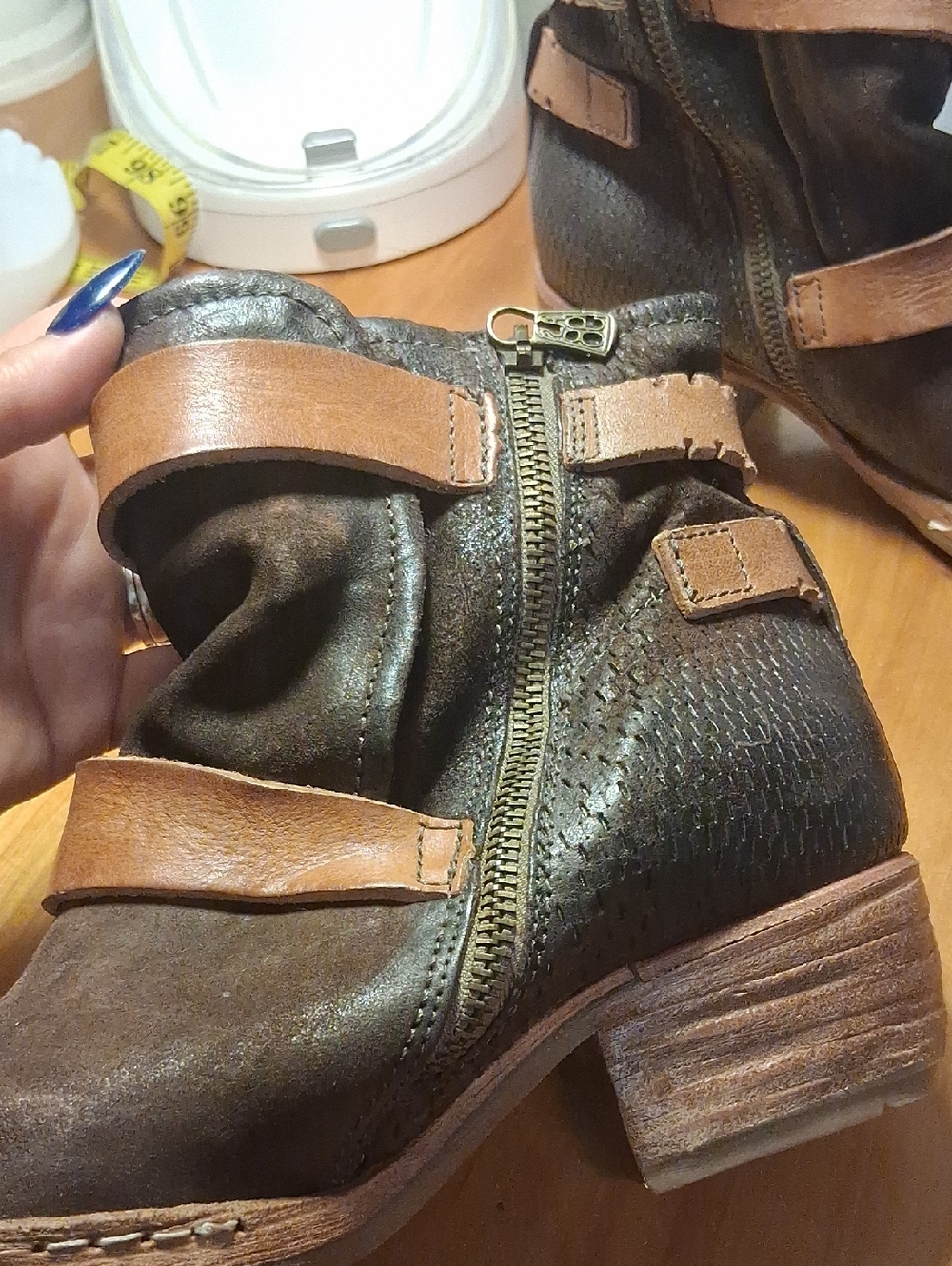 A.S 98 Women's Brown Leather Buckle Ankle Boots Size 39 - Picture 4 of 13